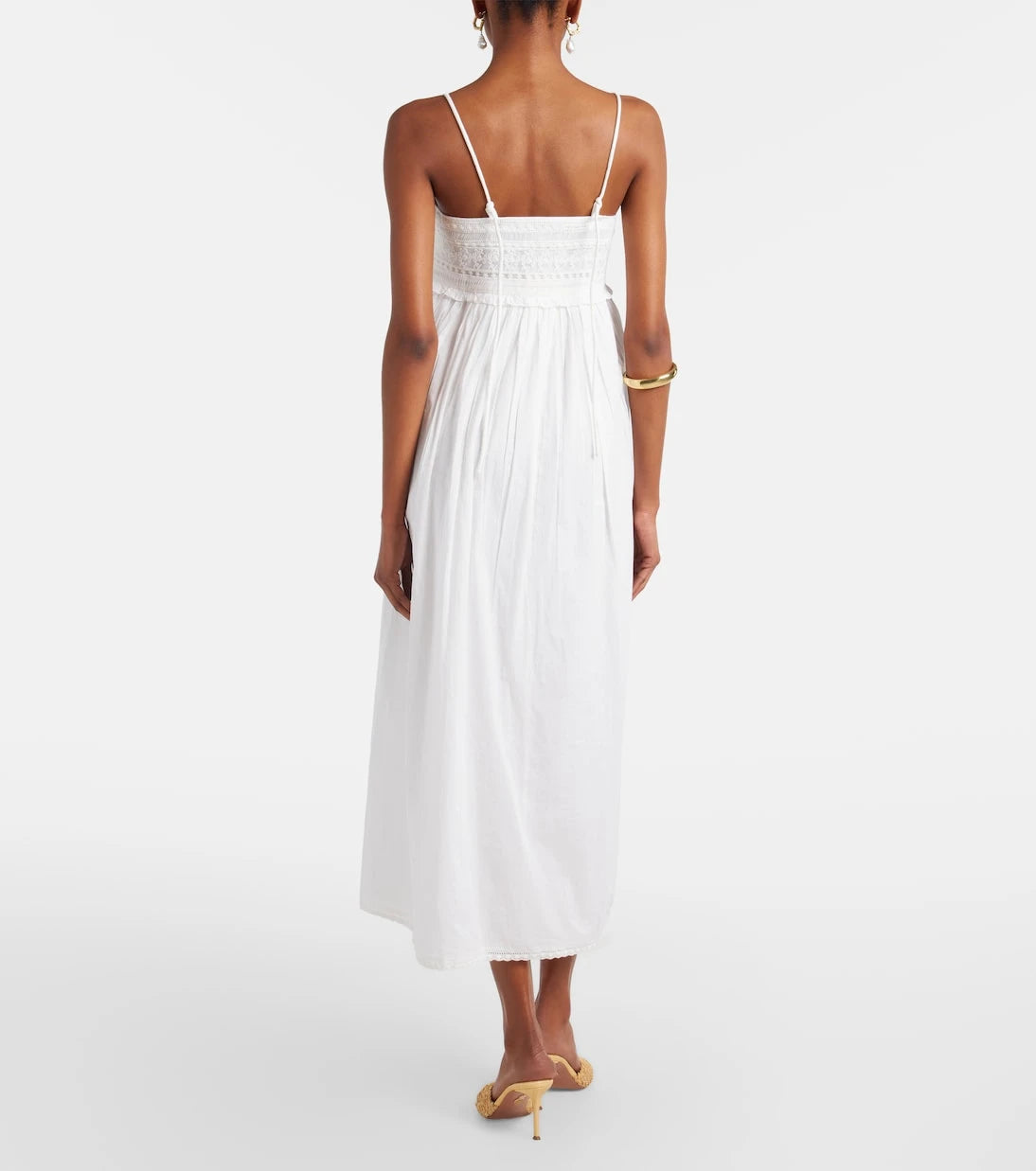 Posse - Danielle lace-trimmed cotton midi dress