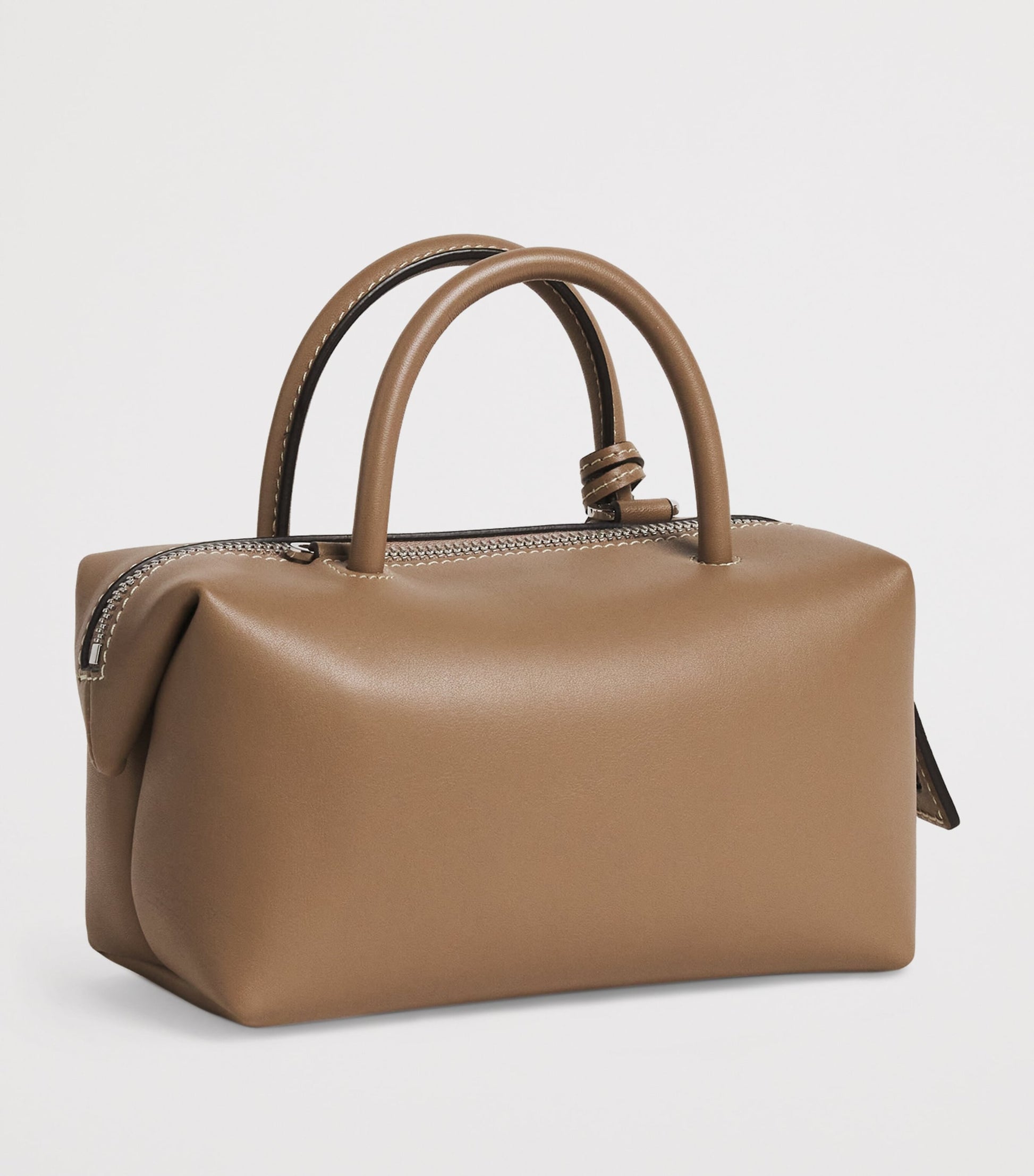 Brown Small Leather Bowler Bag