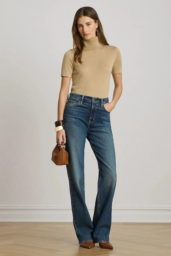 Lauren Ralph Lauren kadın polo, ipek eklemeli