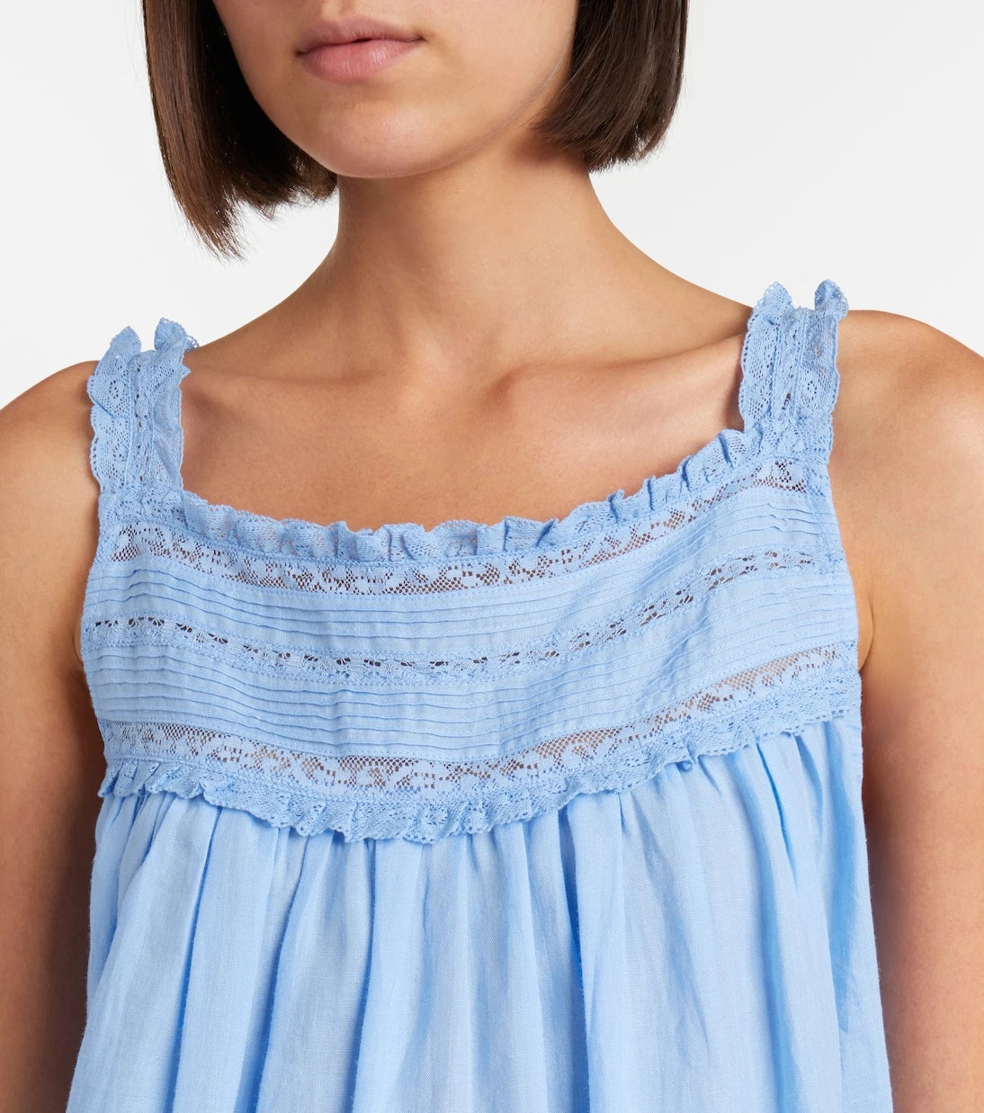 Dôen - Bea lace-trimmed ramie minidress