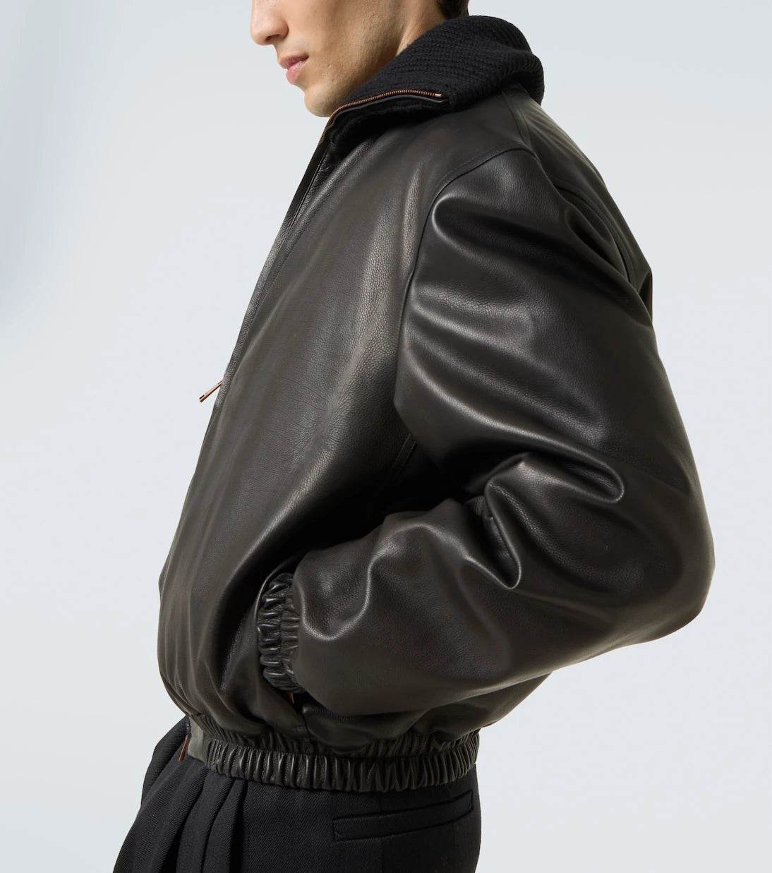 Zegna - Leather bomber jacket