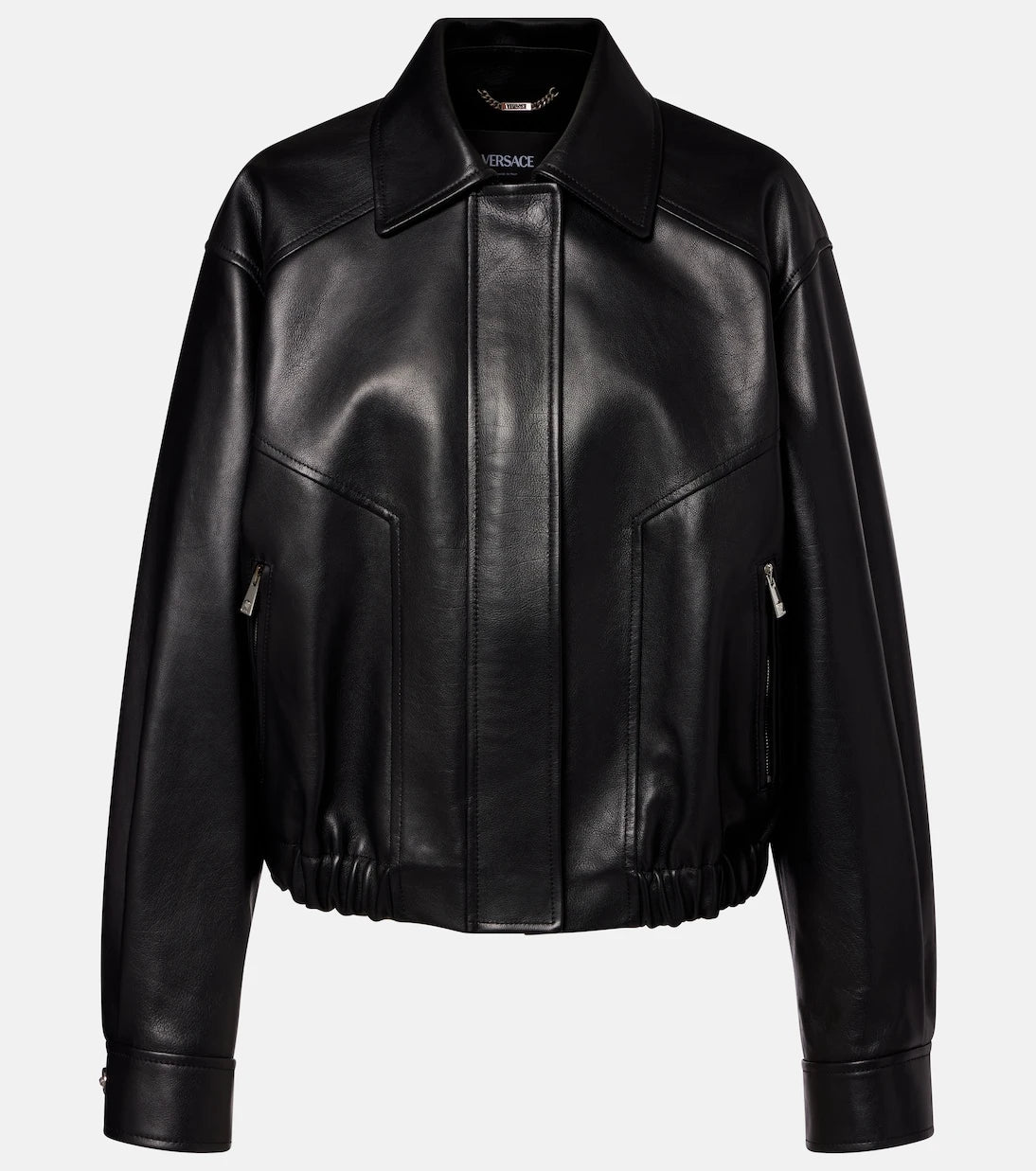 Versace - Leather blouson jacket