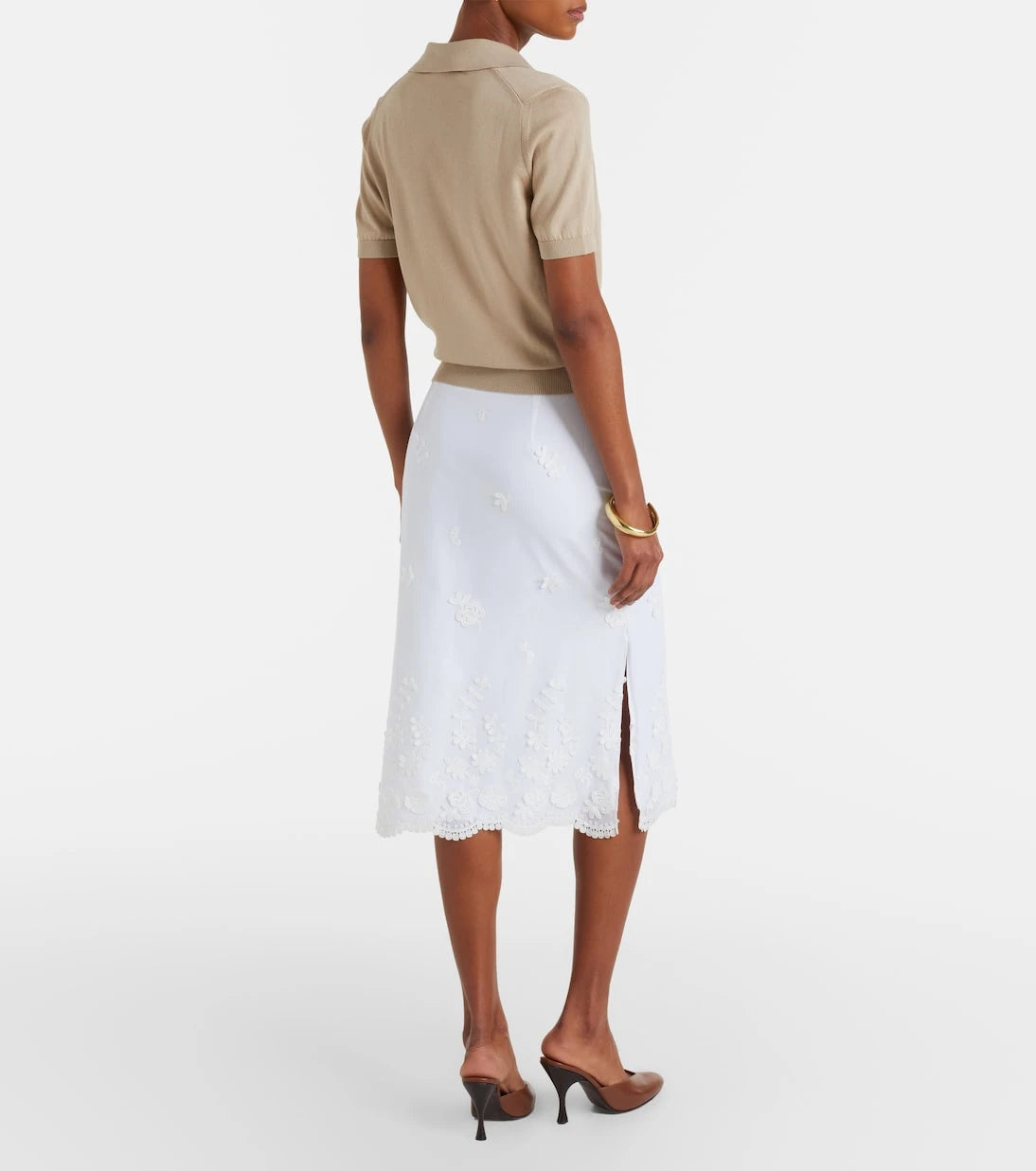 Altuzarra - Malik embroidered cotton midi skirt