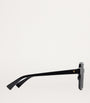 Bottega Veneta Black Rectangular Sunglasses