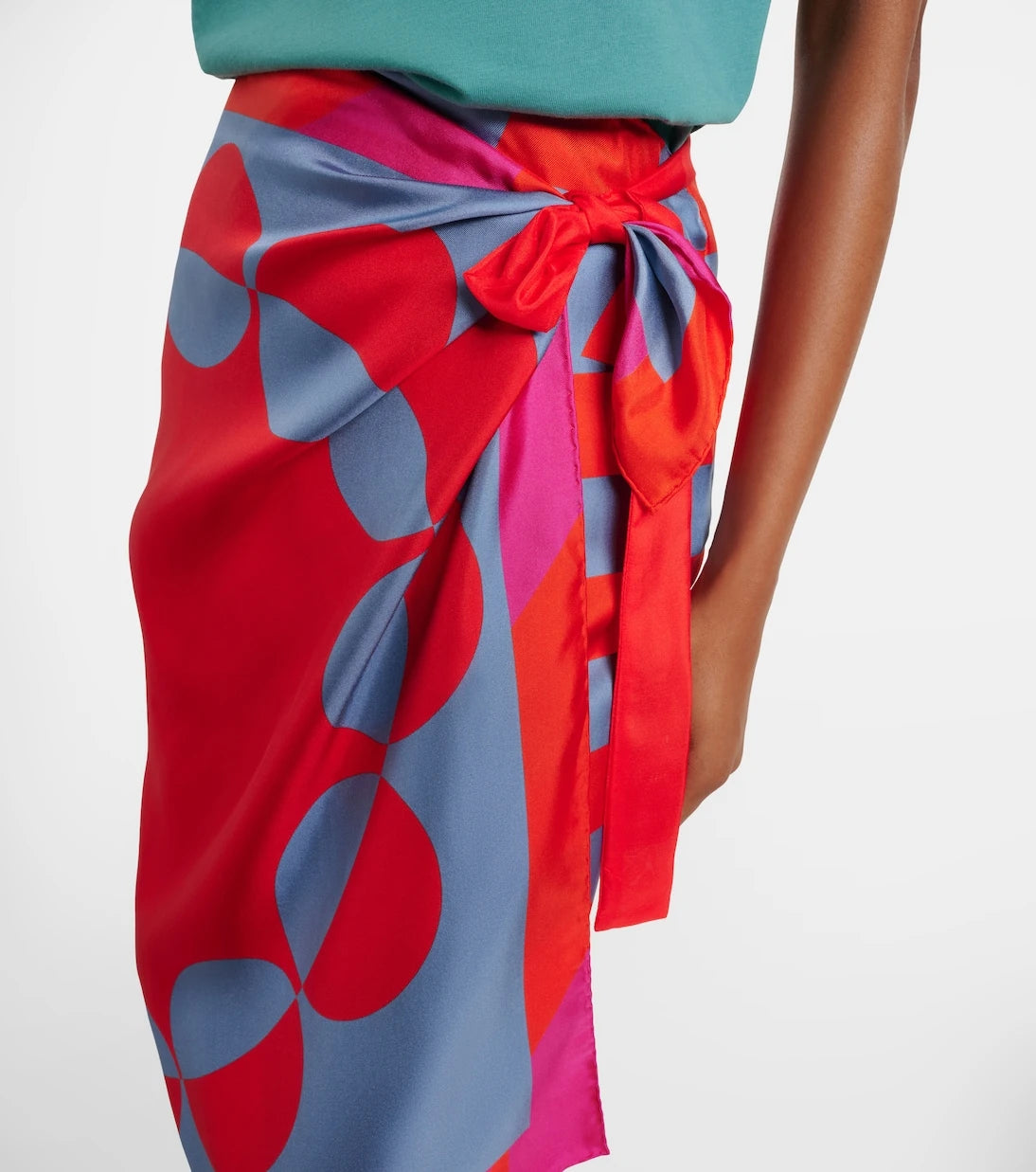 Dries Van Noten - Printed silk wrap skirt