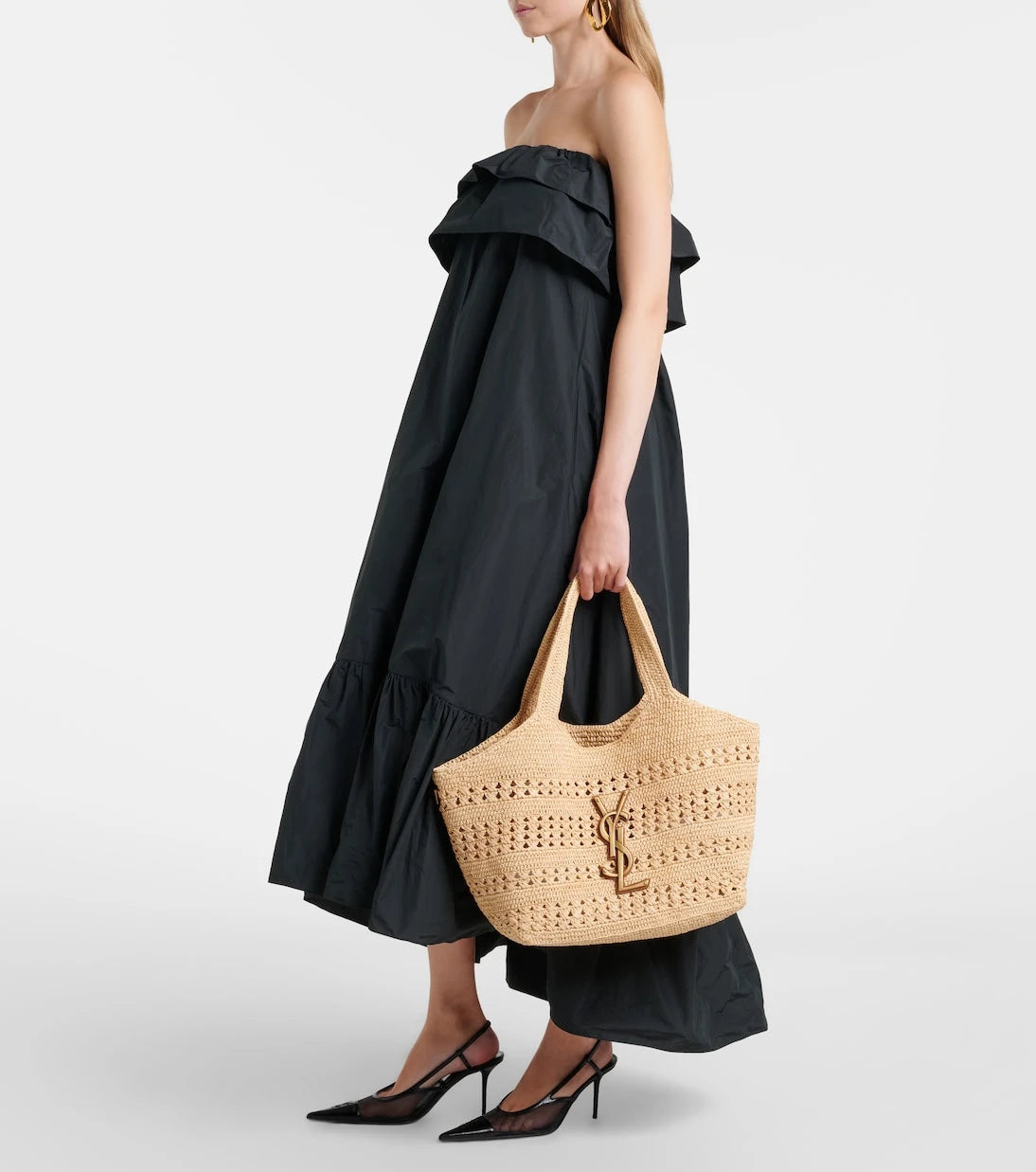 Saint Laurent - Icare Medium raffia tote bag