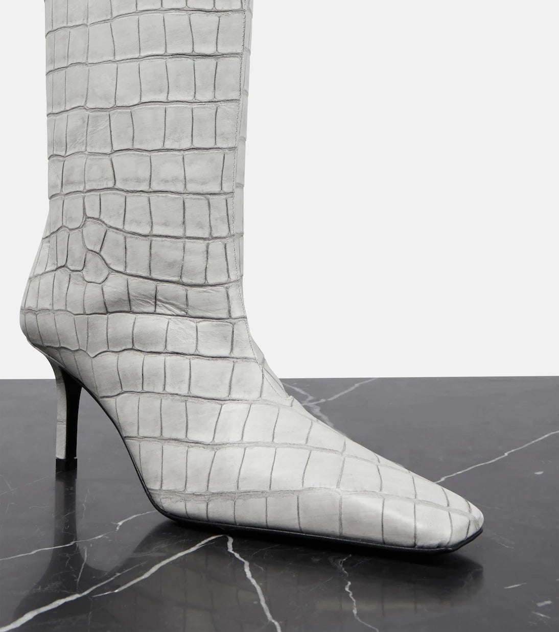 Acne Studios - Croc-effect leather knee-high boots