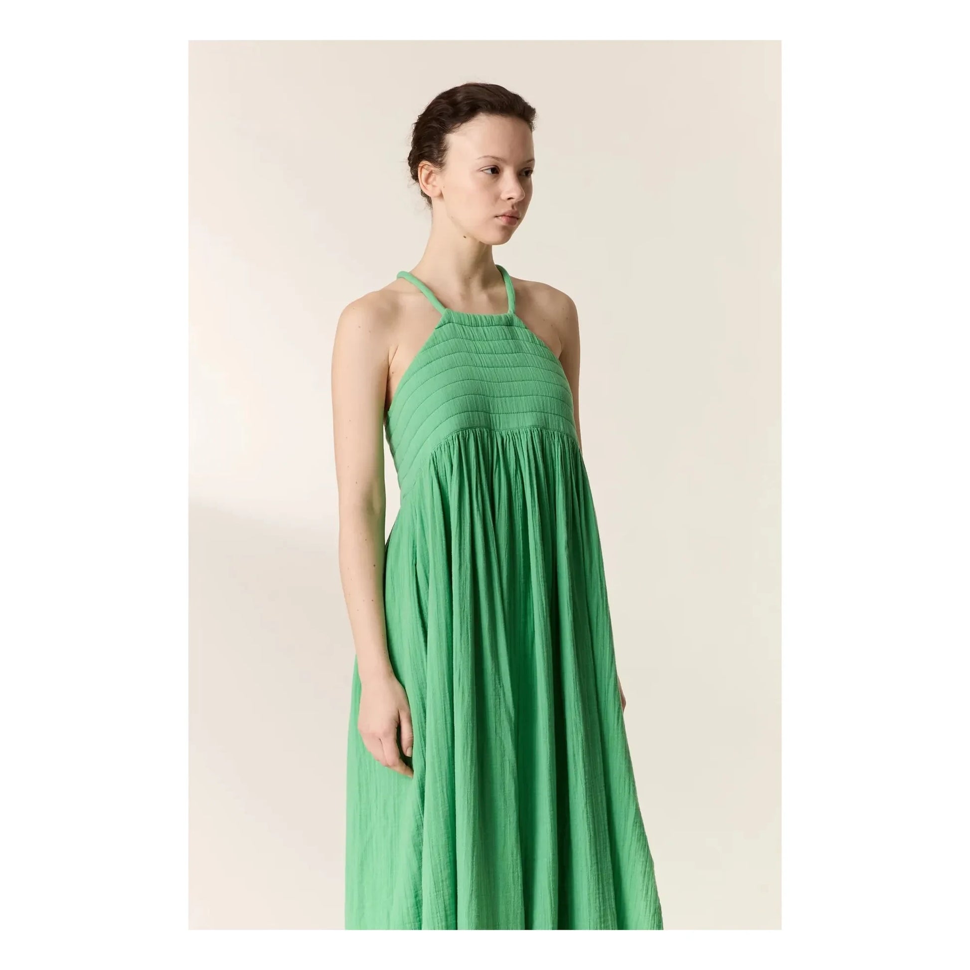 Leon & Harper - Romee organic cotton dress | Green water