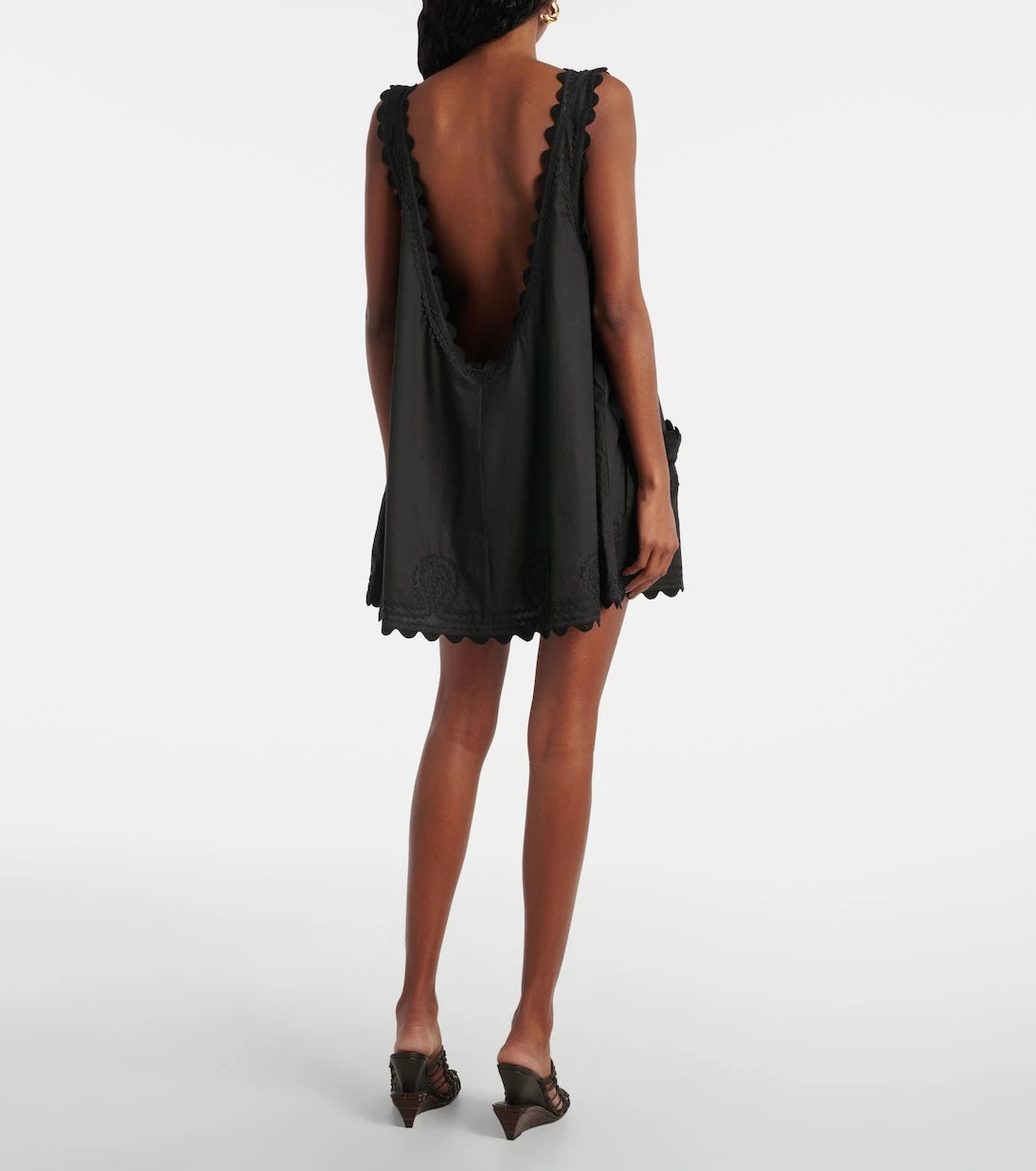 Juliet Dunn - Embroidered cotton poplin minidress