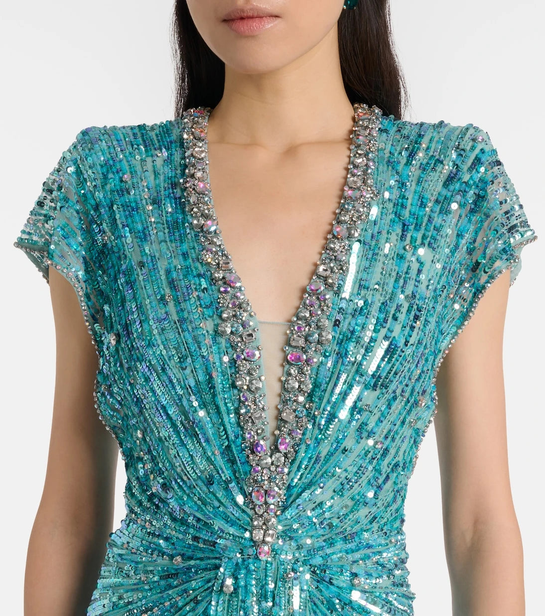 Jenny Packham - فستان Lacie الطويل المزين بكشاكش