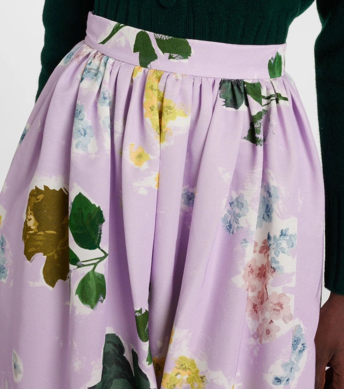 Erdem - Floral cotton-blend midi skirt
