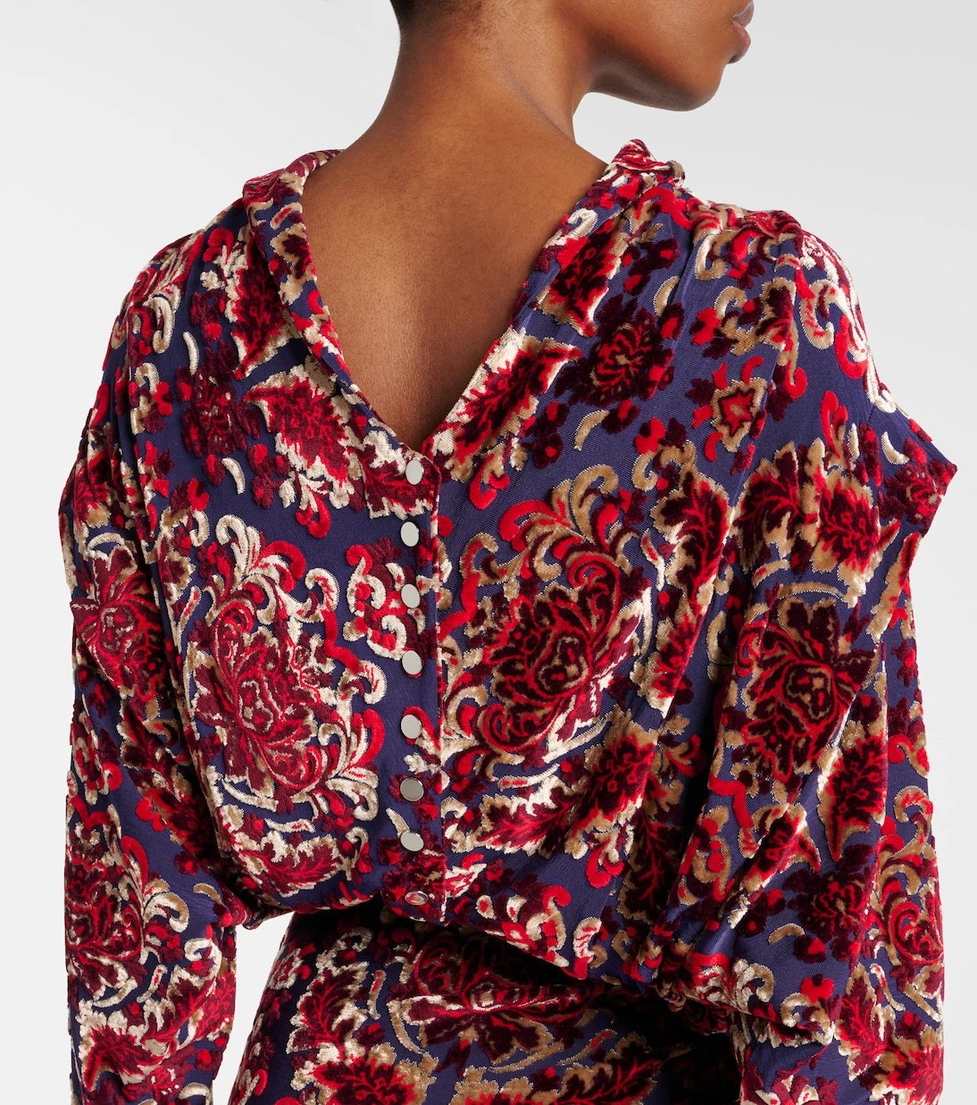 Rabanne - Draped jacquard maxi dress