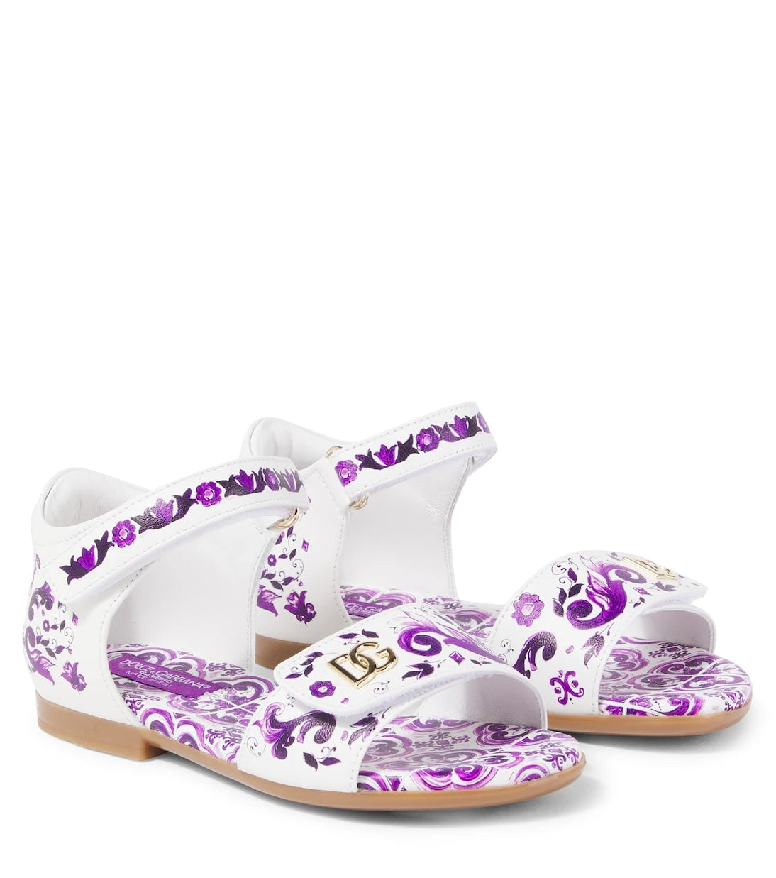 Dolce&Gabbana Kids - DG Majolica leather sandals