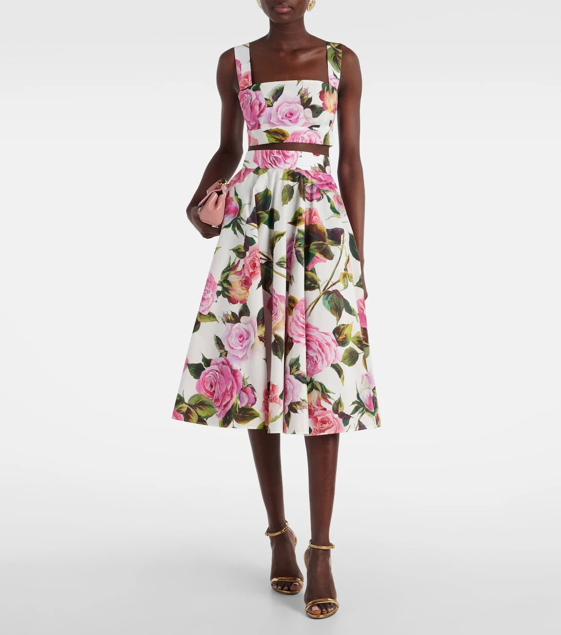 Dolce&Gabbana - Floral cotton poplin crop top