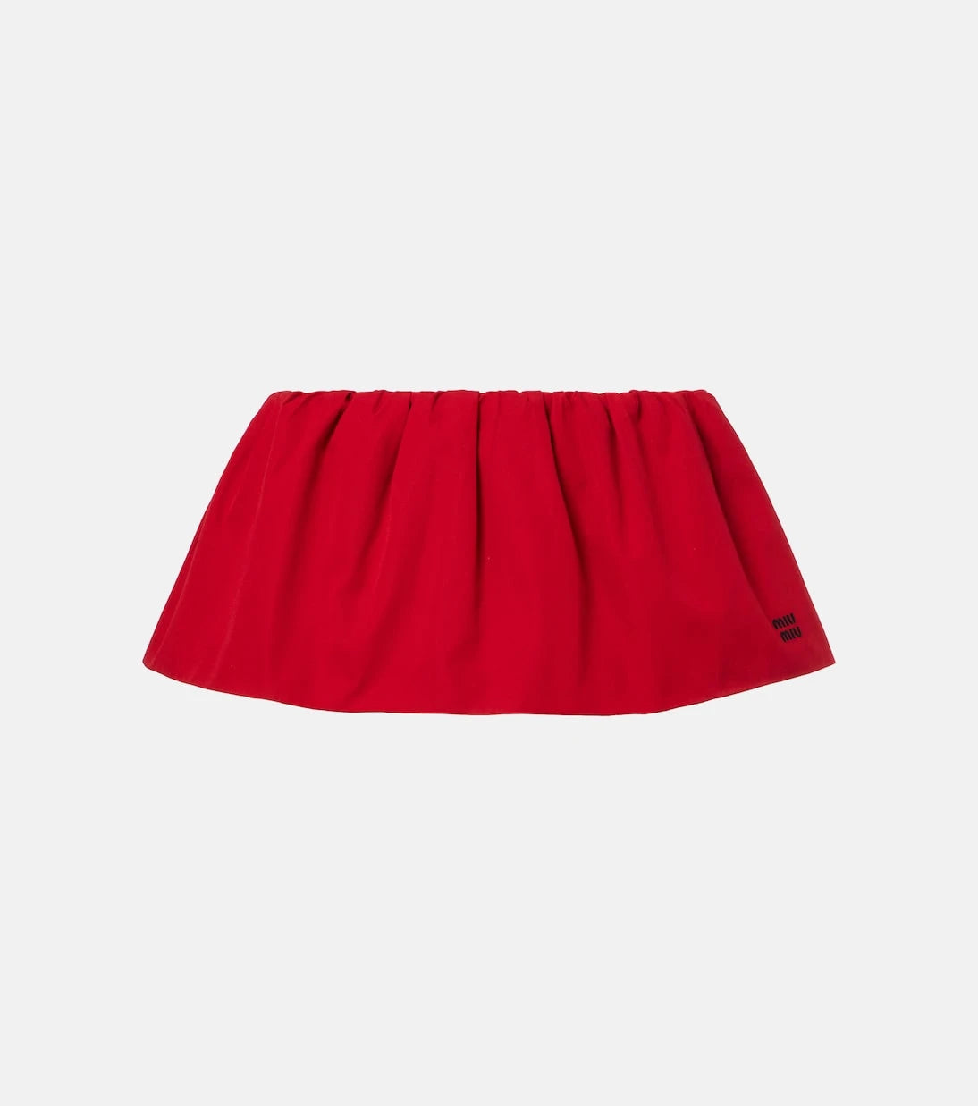 Miu Miu - Gathered cotton poplin miniskirt