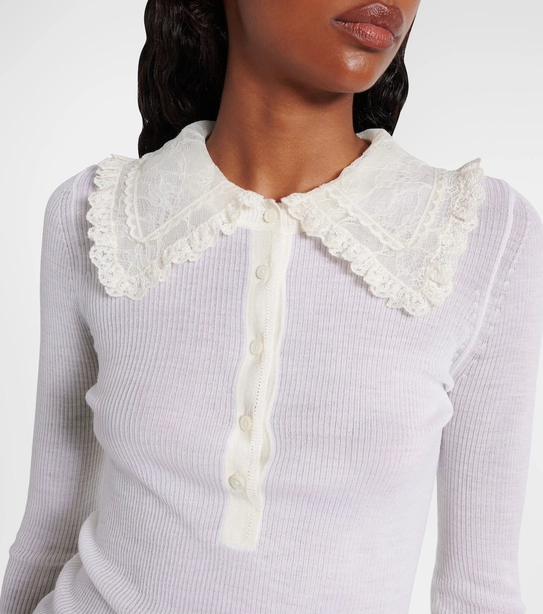 Chloé - Ribbed-knit wool Henley shirt