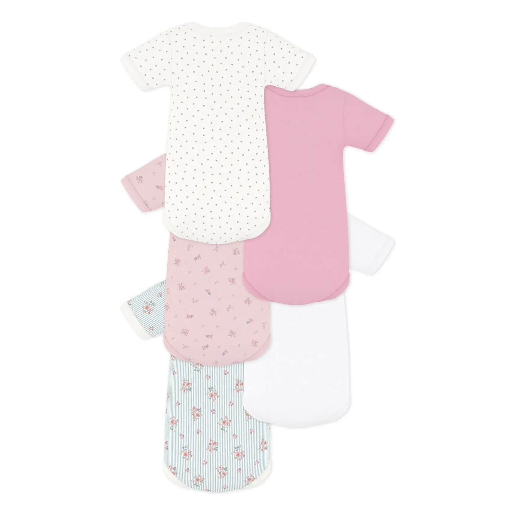 Petit Bateau - Batch 5 Flowered Bodies | Pink