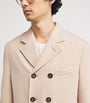 Eleventy Beige Wool Double-Breasted Pea Coat