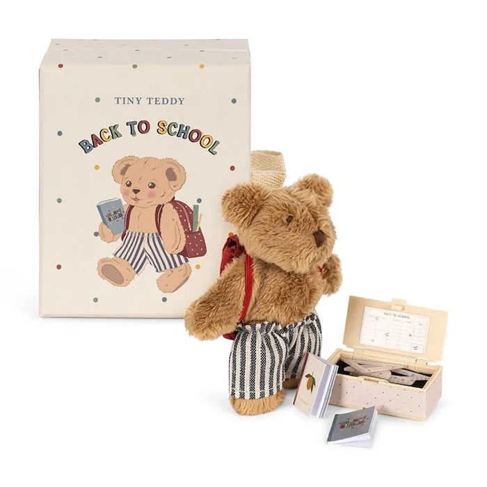 Konges Sløjd Плюшена играчка за деца TINY TEDDY BACK TO SCHOOL