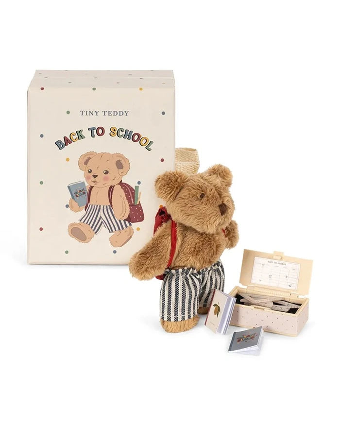Konges Sløjd Çocuklar için Peluş Oyuncak TINY TEDDY BACK TO SCHOOL