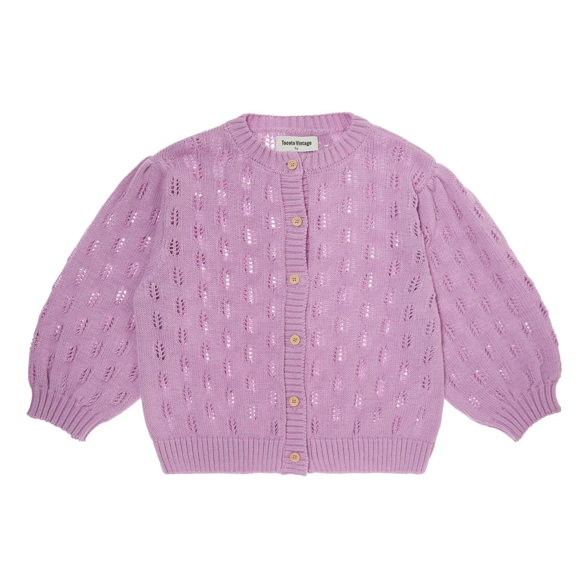 Tocoto Vintage - Cardigan Maille Fleurs | Lilac