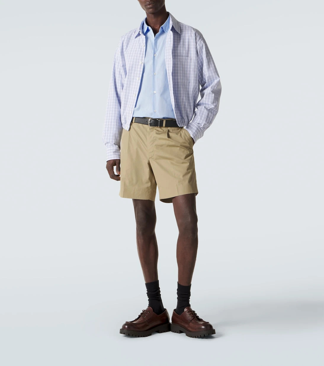 Prada - Checked gathered cotton shirt