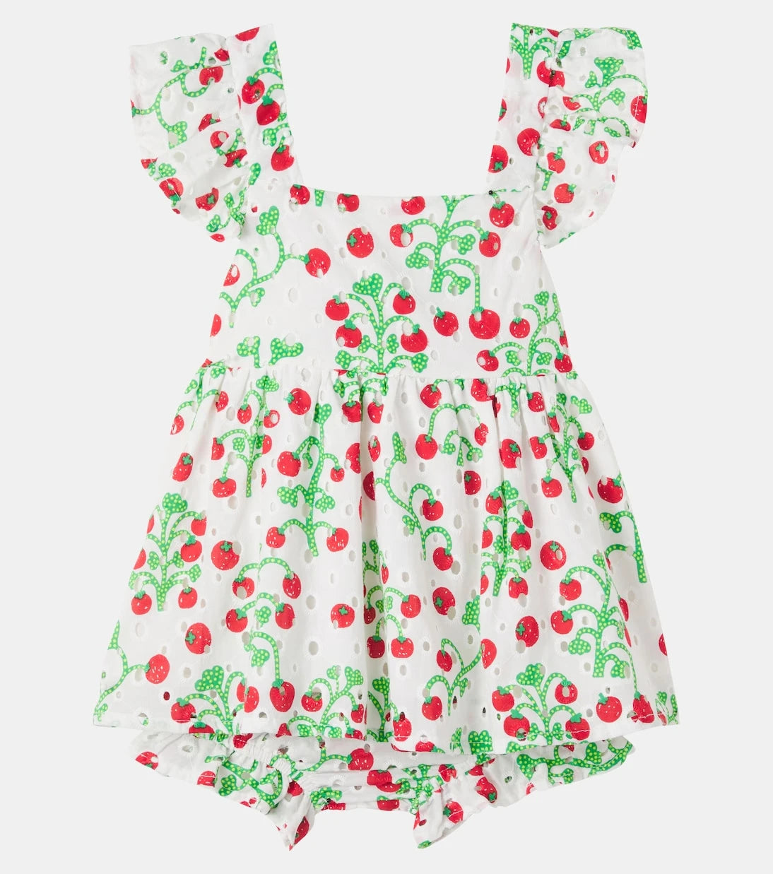 Fábula - Baby printed cotton dress and bloomers set