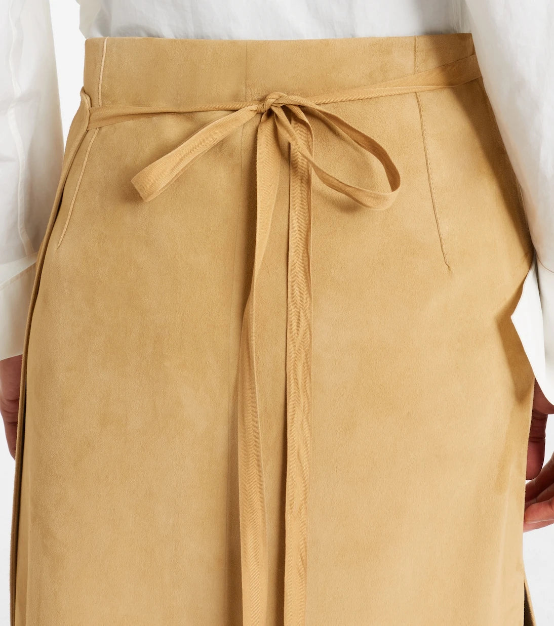 The Row - Danas suede wrap skirt