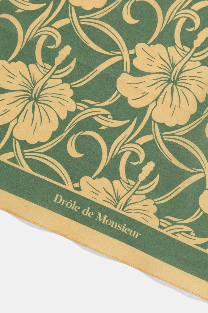 Drôle de Monsieur шал мъжки от памук Monogramme Hibiscus