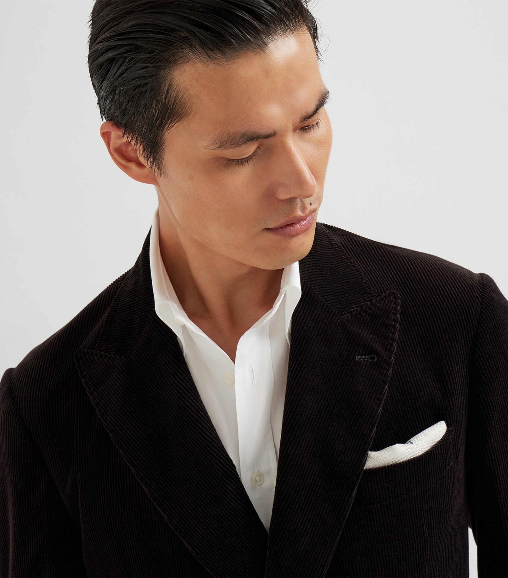 Brunello Cucinelli Black Cotton-Cashmere Corduroy Deconstructed Blazer