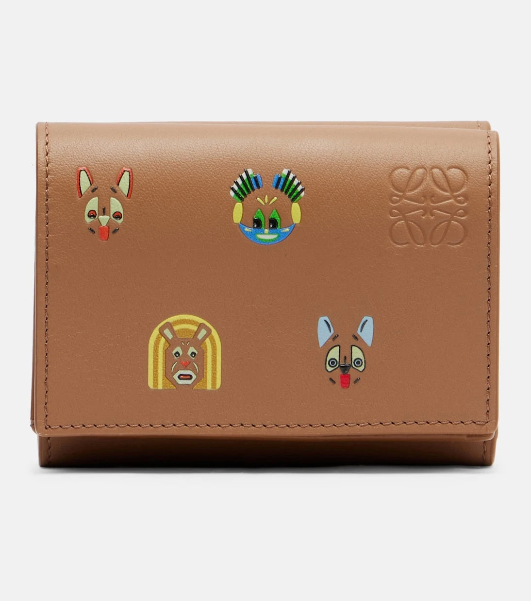 Loewe - محفظة جلدية بنقشة قطط لويس وين