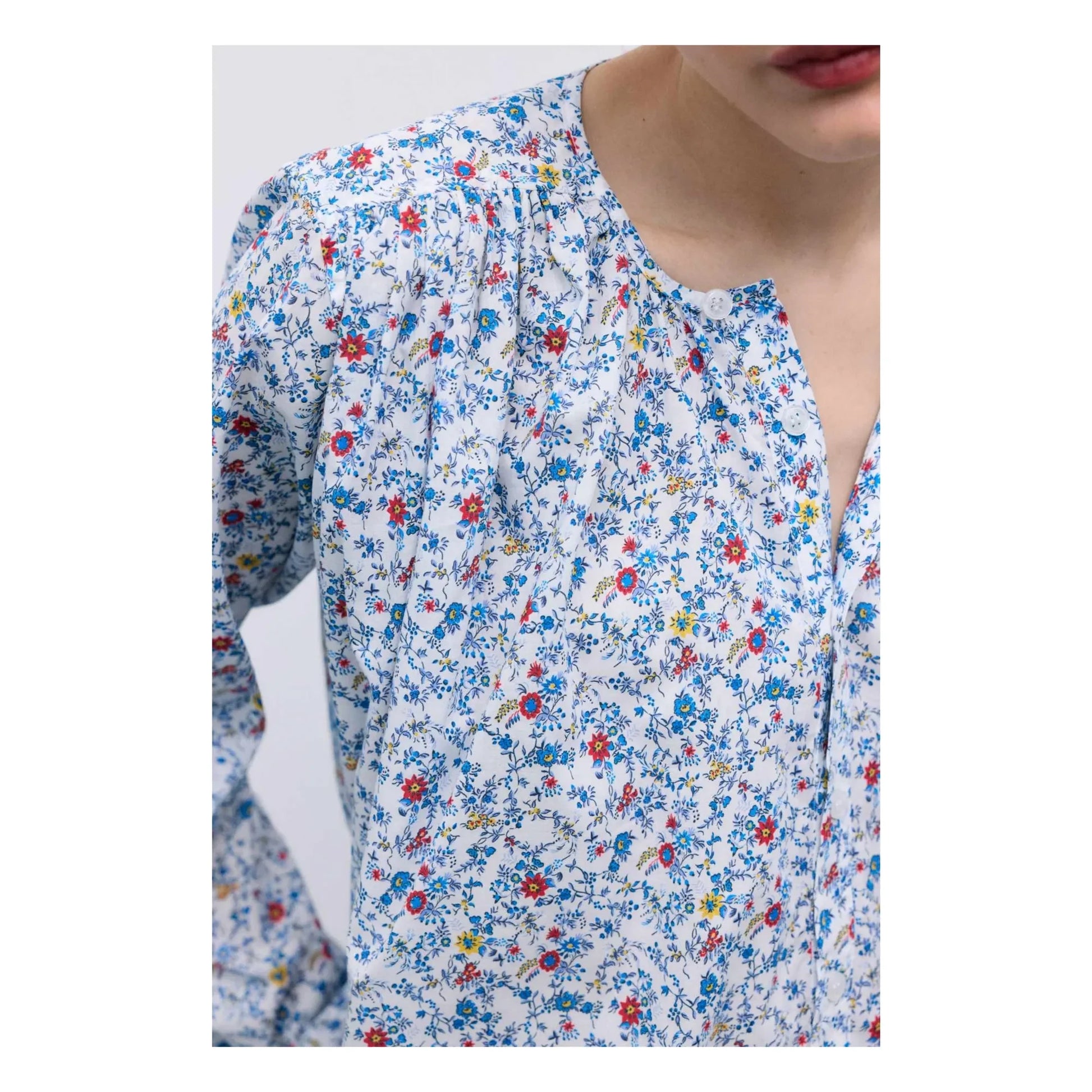 the new society - Cloe Cotton blouse | Blue