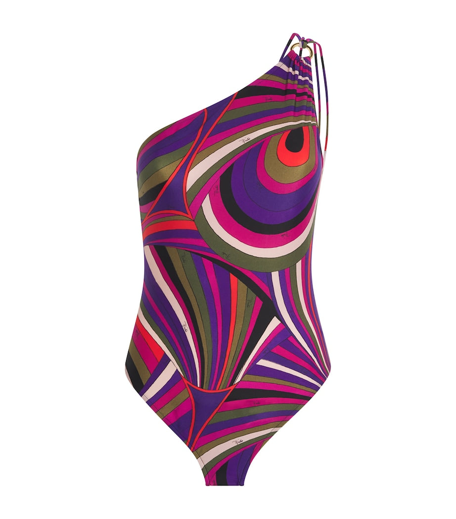 PUCCI Multi One-Shoulder Printed Swimsuit