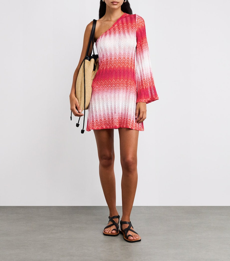 Ombré One-Shoulder Mini Dress