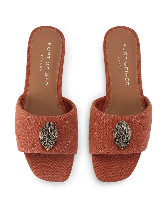 Kurt Geiger London Kadın Düz Taban Terlik Kensington Flat Sandal Rust