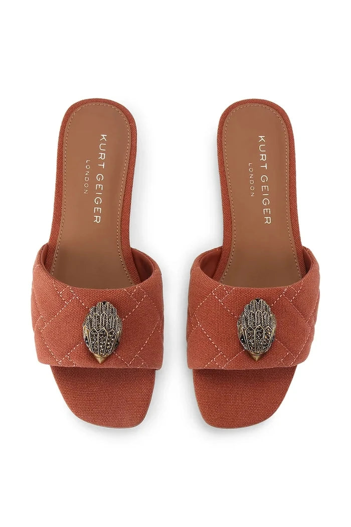 Kurt Geiger London Kadın Düz Taban Terlik Kensington Flat Sandal Rust