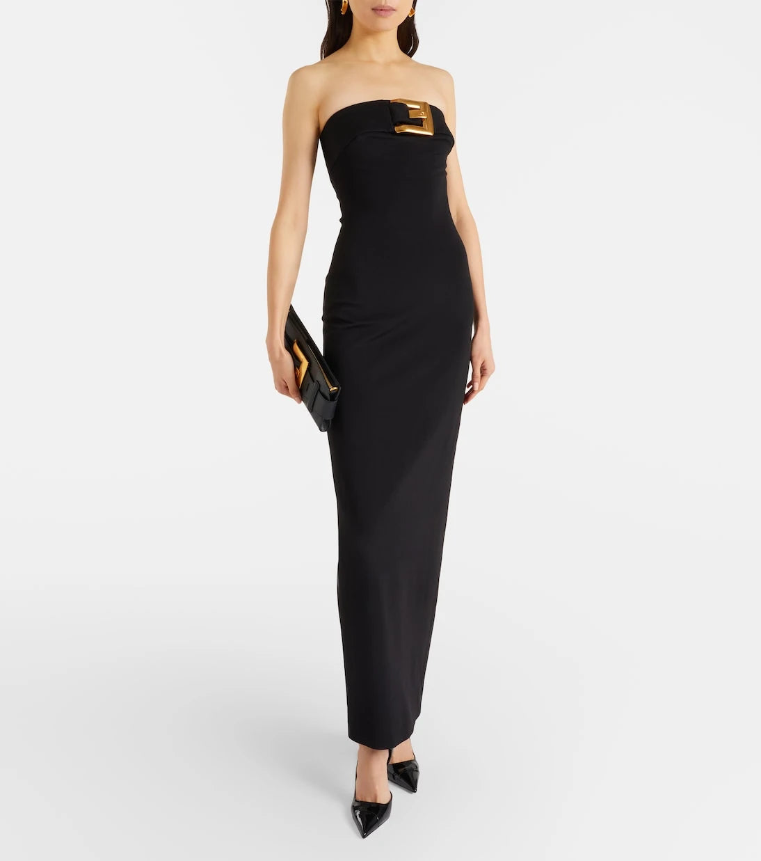Balmain - Belted jersey gown