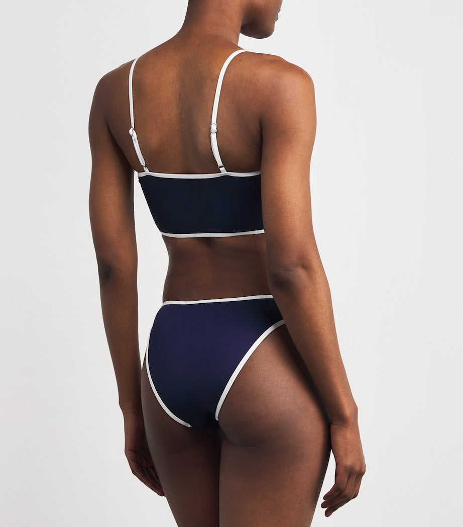 Polo Ralph Lauren Navy Polo Pony Two-Tone Bikini Top