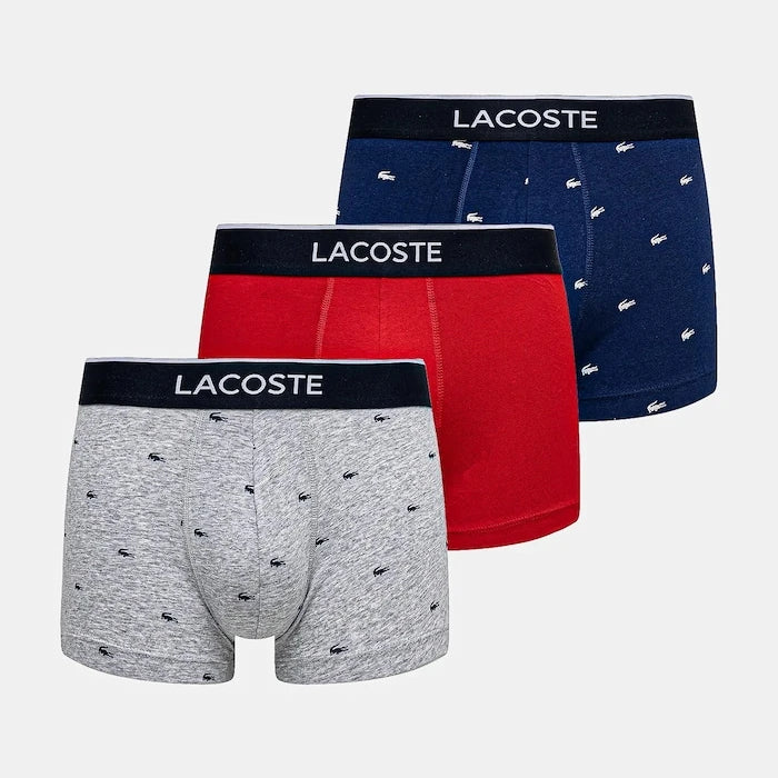 Lacoste erkek pamuklu elastan dar kesim boxer 3'lü