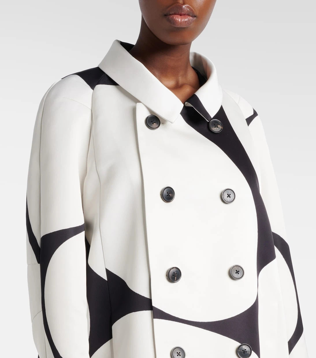Dries Van Noten - Polka-dot double-breasted satin coat