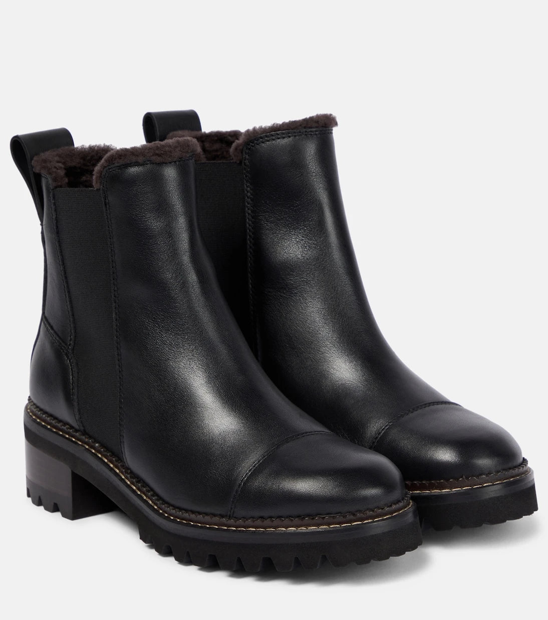 See By Chloé - جزمة تشيلسي مالوري جلدية
