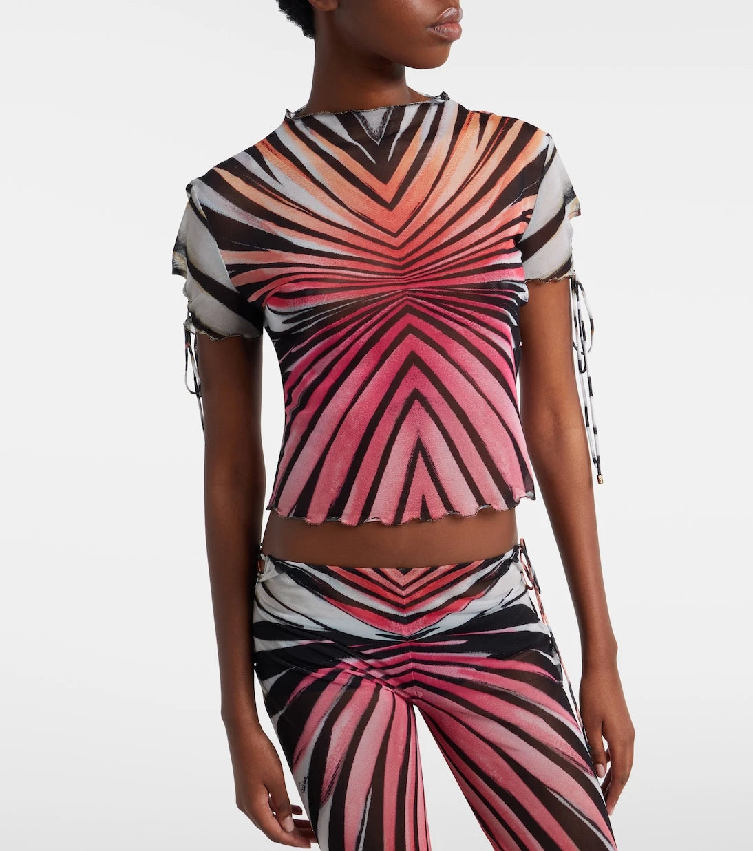 Roberto Cavalli - Printed mesh top