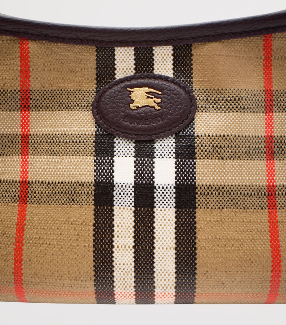 Beige Mini Check Shoulder Bag