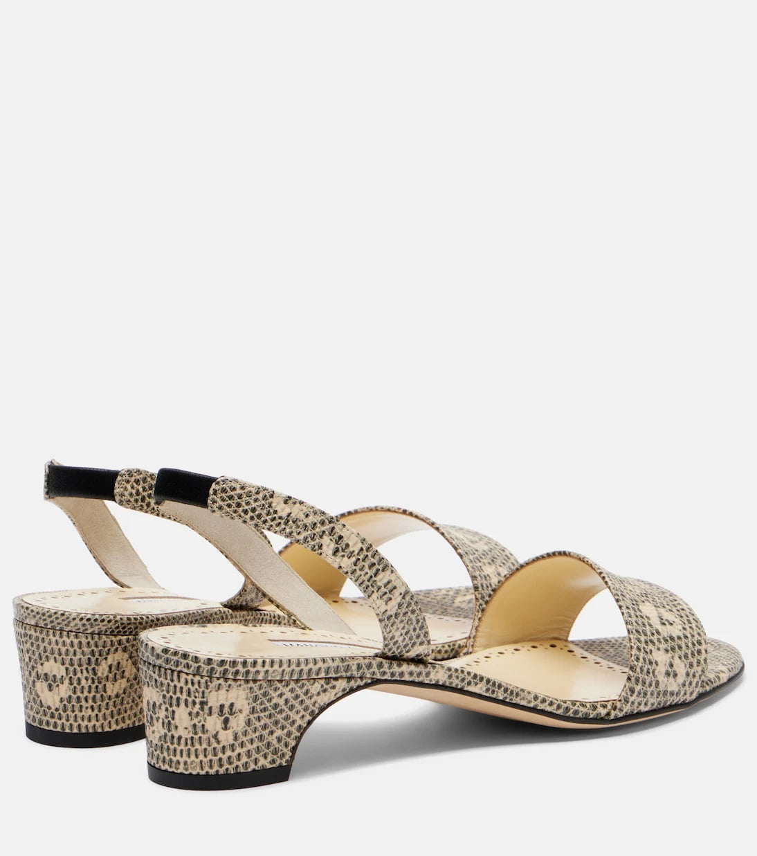 Manolo Blahnik - Patobarnu 30 kertenkele efektli deri sandalet