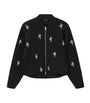 Black Embellished Rhea Bea Bomber Jacket