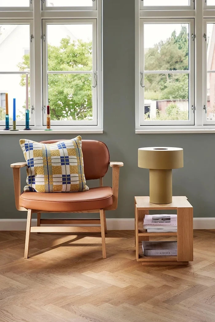 Hübsch Meşe Kaplama Kahve Sehpası 37 x 37 x 38 cm