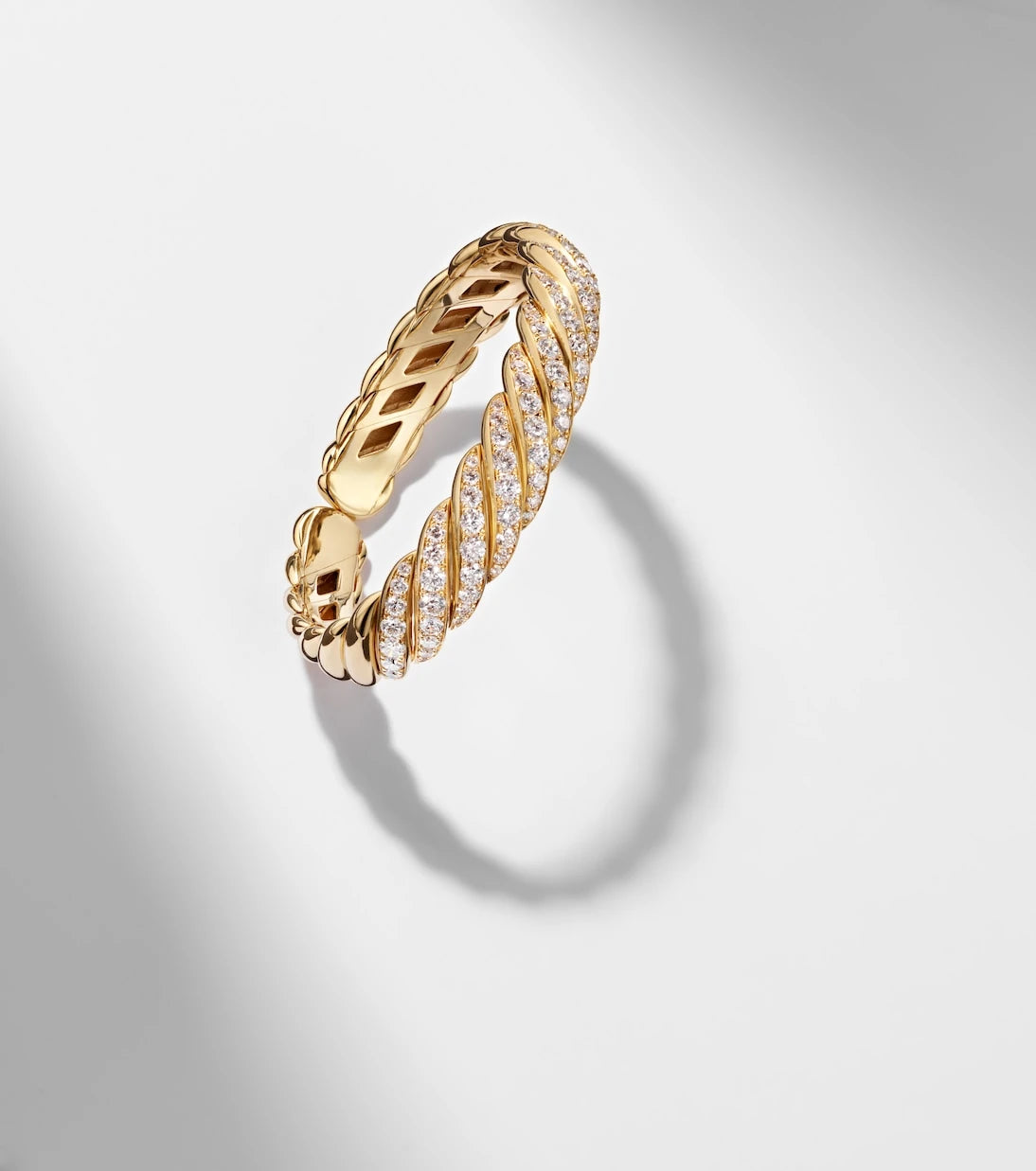 David Yurman - Sculpted Cable Flex® 18kt gold bracelet with diamonds