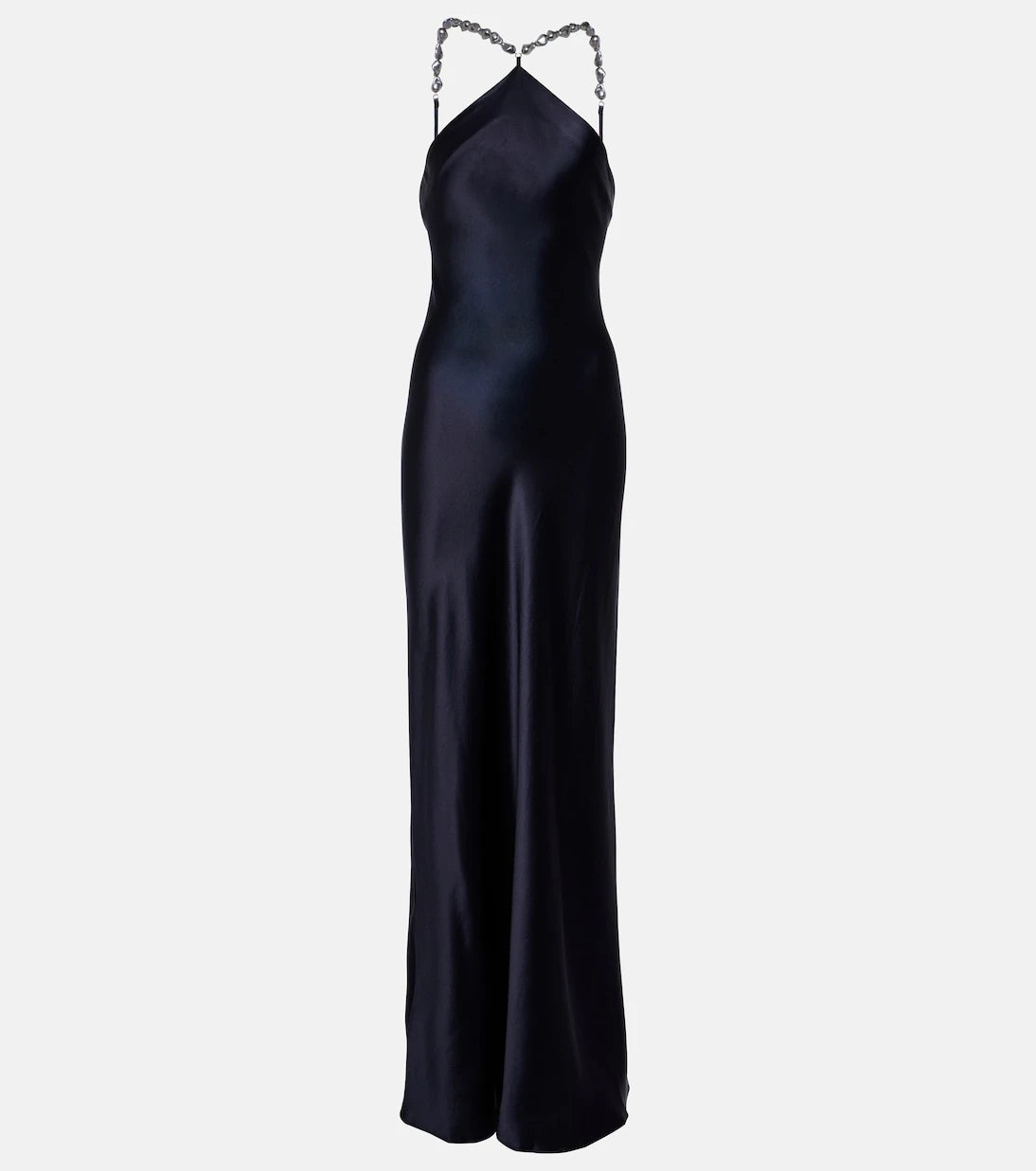 Staud - Cadence halterneck satin slip dress