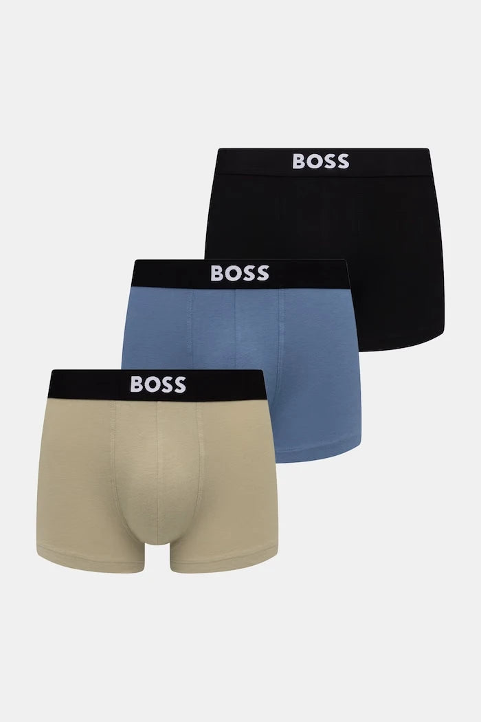 BOSS erkek pamuklu elastan boxer Trunk 3P BOSS ONE 3’lü