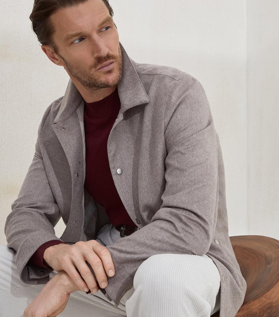 Brown Cashmere Overshirt